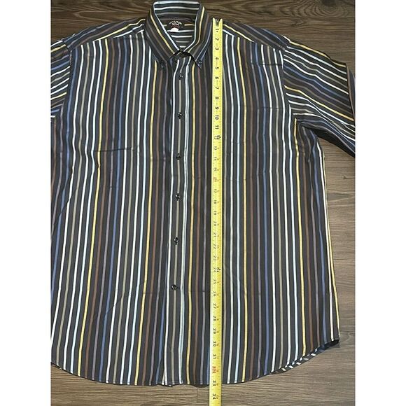 Paul & Shark Yachting XL Multicolor Striped Button Down L/S Cotton Shirt - Picture 4 of 5